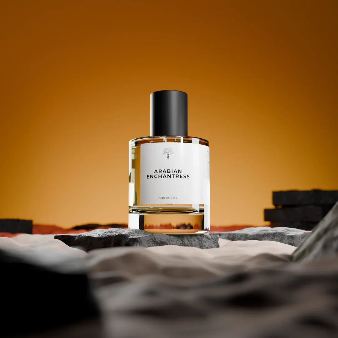 Arabian Enchantress perfume oil bottle with a dropper