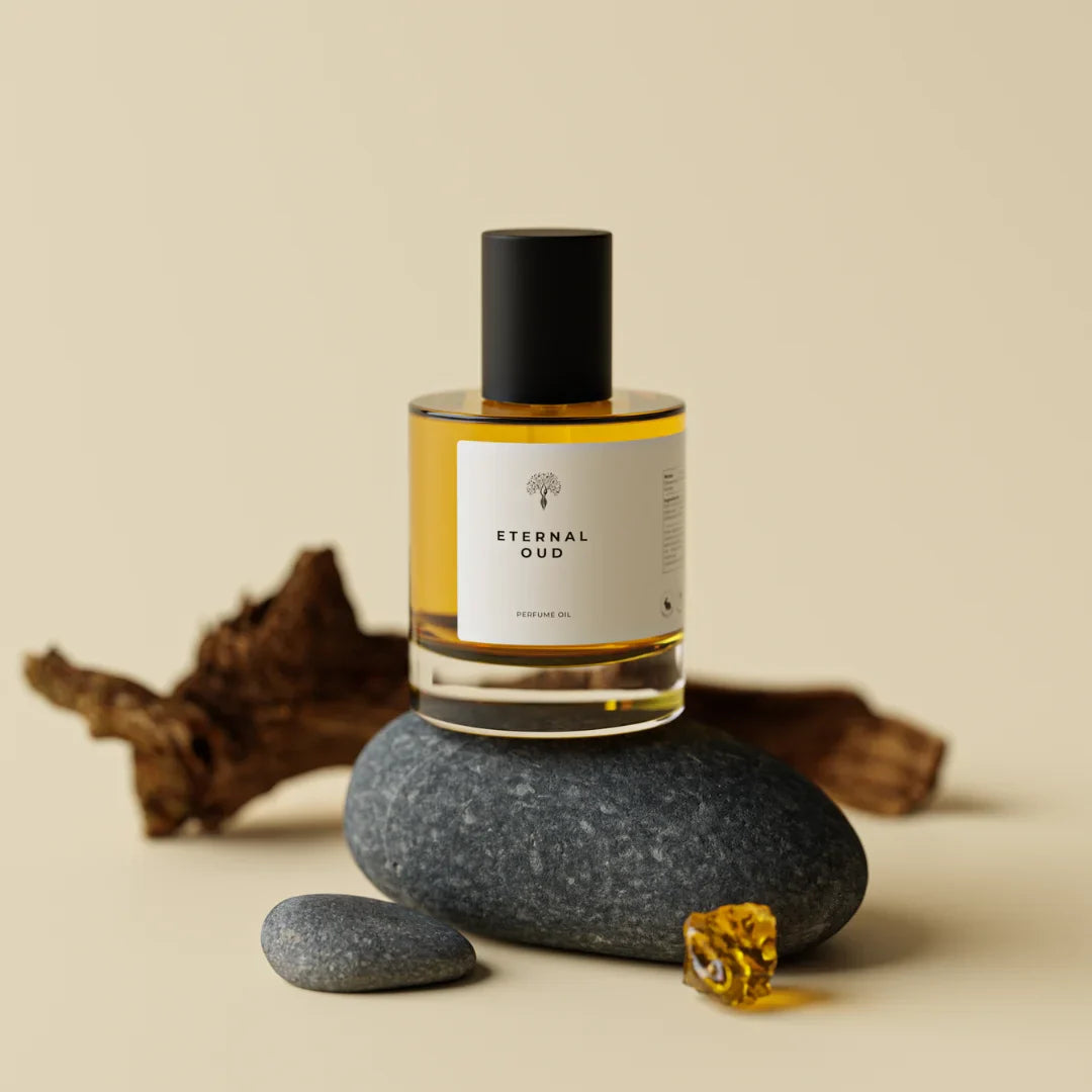 Eternal oud perfume oil bottle with a dropper
