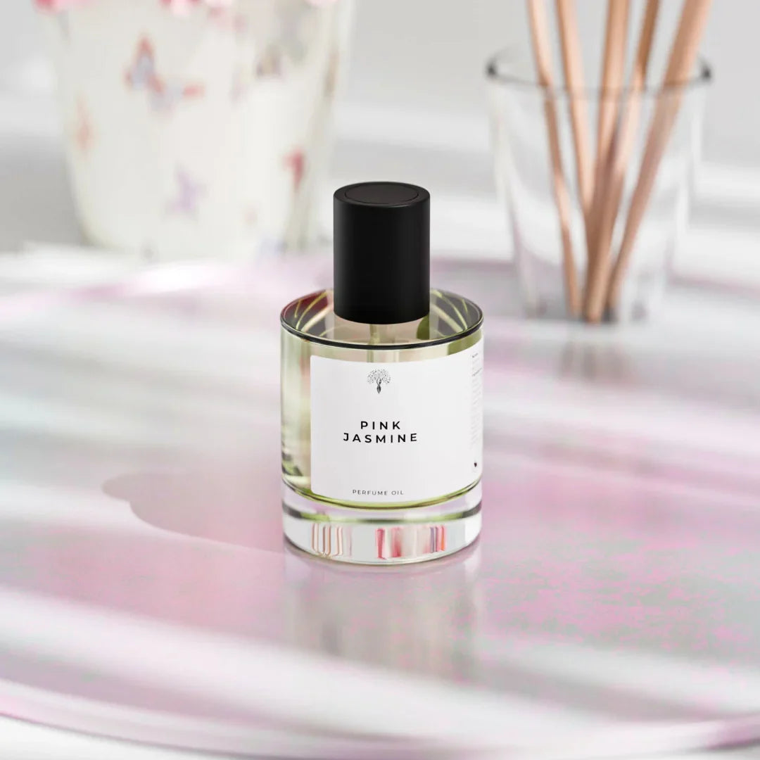 Pink Jasmine perfume oil bottle with a dropper