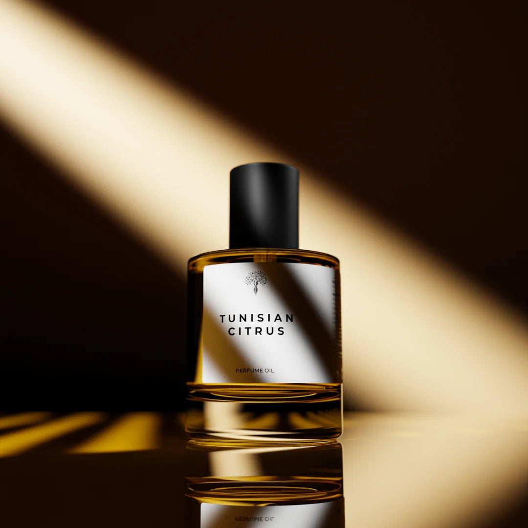 Tunisian Citrus perfume oil bottle with a dropper