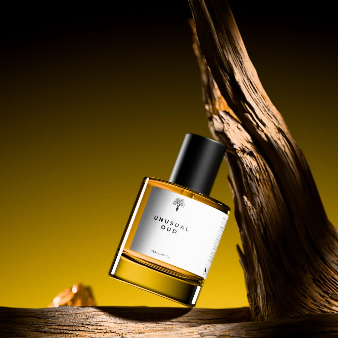 Unusual Oud perfume oil bottle with a dropper